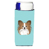 Checkerboard Blue Papillon Ultra Beverage Insulators For Slim Cans Bb1186Muk