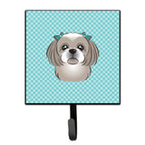 Caroline'S Treasures Bb1188Sh4 Checkerboard Blue Gray Silver Shih Tzu Leash Or Key Holder, Small, Multicolor