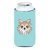 Checkerboard Blue Chihuahua Tall Boy Beverage Insulator Hugger Bb1189Tbc