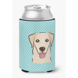 Checkerboard Blue Golden Retriever Can Or Bottle Hugger Bb1190Cc