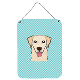 Caroline'S Treasures Bb1190Ds1216 Checkerboard Blue Golden Retriever Wall Or Door Hanging Prints, 16 X 12