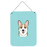 Caroline'S Treasures Bb1191Ds1216 Checkerboard Blue Corgi Wall Or Door Hanging Prints, 16 X 12