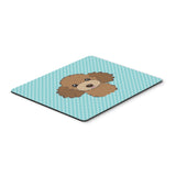 Caroline'S Treasures Checkerboard Blue Chocolate Brown Poodle Mouse Pad/Hot Pad/Trivet (Bb1194Mp)