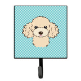 Caroline'S Treasures Bb1196Sh4 Checkerboard Blue Buff Poodle Leash Or Key Holder, Small, Multicolor