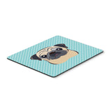 Caroline'S Treasures Checkerboard Blue Fawn Pug Mouse Pad/Hot Pad/Trivet (Bb1200Mp)