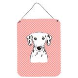 Caroline'S Treasures Checkerboard Pink Dalmatian Wall Or Door Hanging Prints, 16 X 12