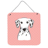 Caroline'S Treasures Checkerboard Pink Dalmatian Wall Or Door Hanging Prints, 6 X 6