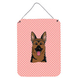 Caroline'S Treasures Checkerboard Pink German Shepherd Wall Or Door Hanging Prints, 16 X 12