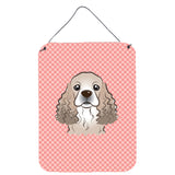 Caroline'S Treasures Checkerboard Pink Cocker Spaniel Wall Or Door Hanging Prints, 16 X 12