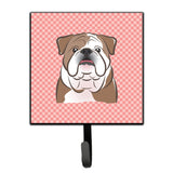 Caroline'S Treasures Bb1219Sh4 Checkerboard Pink English Bulldog Leash Or Key Holder, Small, Multicolor