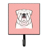 Caroline'S Treasures Bb1220Sh4 Checkerboard Pink White English Bulldog Leash Or Key Holder, Small, Multicolor