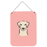 Caroline'S Treasures Checkerboard Pink Yellow Labrador Wall Or Door Hanging Prints, 16 X 12