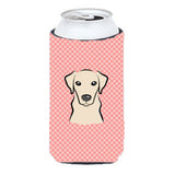 Checkerboard Pink Yellow Labrador Tall Boy Beverage Insulator Hugger Bb1222Tbc