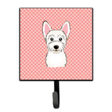 Caroline'S Treasures Bb1226Sh4 Checkerboard Pink Westie Leash Or Key Holder, Small, Multicolor