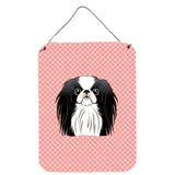 Caroline'S Treasures Checkerboard Pink Japanese Chin Wall Or Door Hanging Prints, 16 X 12