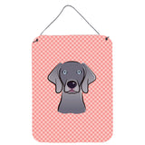 Caroline'S Treasures Bb1231Ds1216 Checkerboard Blue Weimaraner Wall Or Door Hanging Prints, 16 X 12