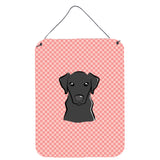 Caroline'S Treasures Checkerboard Pink Black Labrador Wall Or Door Hanging Prints, 16 X 12