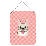 Caroline'S Treasures Bb1238Ds1216 Checkerboard Pink French Bulldog Wall Or Door Hanging Prints, 16 X 12