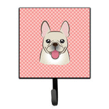 Caroline'S Treasures Bb1238Sh4 Checkerboard Pink French Bulldog Leash Or Key Holder, Small, Multicolor