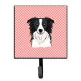 Caroline'S Treasures Bb1241Sh4 Checkerboard Pink Border Collie Leash Or Key Holder, Small, Multicolor
