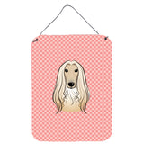 Caroline'S Treasures Checkerboard Pink Afghan Hound Wall Or Door Hanging Prints, 16 X 12