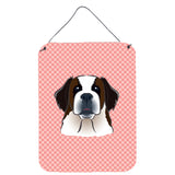 Caroline'S Treasures Checkerboard Pink Saint Bernard Wall Or Door Hanging Prints, 16 X 12