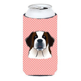 Checkerboard Pink Saint Bernard Tall Boy Beverage Insulator Hugger Bb1246Tbc