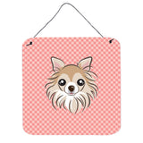 Caroline'S Treasures Checkerboard Pink Chihuahua Wall Or Door Hanging Prints, 6 X 6