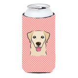 Checkerboard Pink Golden Retriever Tall Boy Beverage Insulator Hugger Bb1252Tbc