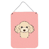 Caroline'S Treasures Checkerboard Pink Buff Poodle Wall Or Door Hanging Prints, 16 X 12