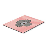 Caroline'S Treasures Checkerboard Pink Silver Gray Poodle Mouse Pad/Hot Pad/Trivet (Bb1259Mp)