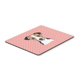 Caroline'S Treasures Checkerboard Pink Jack Russell Terrier Mouse Pad/Hot Pad/Trivet (Bb1261Mp)