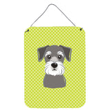 Caroline'S Treasures Checkerboard Lime Green Schnauzer Wall Or Door Hanging Prints, 16 X 12