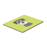 Caroline'S Treasures Checkerboard Lime Green Schnauzer Mouse Pad/Hot Pad/Trivet (Bb1268Mp)