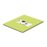 Caroline'S Treasures Checkerboard Lime Green Bull Terrier Mouse Pad/Hot Pad/Trivet (Bb1271Mp)