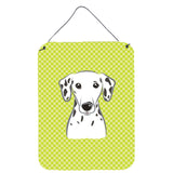 Caroline'S Treasures Checkerboard Lime Green Dalmatian Wall Or Door Hanging Prints, 16 X 12