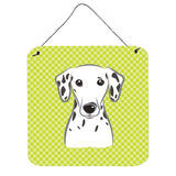 Caroline'S Treasures Checkerboard Lime Green Dalmatian Wall Or Door Hanging Prints, 6 X 6
