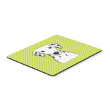Caroline'S Treasures Checkerboard Lime Green Dalmatian Mouse Pad/Hot Pad/Trivet (Bb1272Mp)