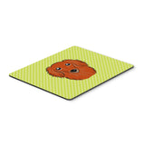 Caroline'S Treasures Checkerboard Lime Green Longhair Red Dachshund Mouse Pad/Hot Pad/Trivet (Bb1276Mp)