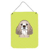 Caroline'S Treasures Checkerboard Lime Green Cocker Spaniel Wall Or Door Hanging Prints, 16 X 12