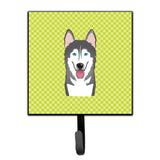 Caroline'S Treasures Bb1280Sh4 Checkerboard Lime Green Alaskan Malamute Leash Or Key Holder, Small, Multicolor