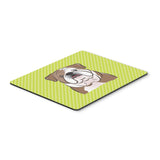Caroline'S Treasures Checkerboard Lime Green English Bulldog Mouse Pad/Hot Pad/Trivet (Bb1281Mp)