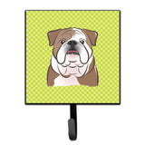 Caroline'S Treasures Bb1281Sh4 Checkerboard Lime Green English Bulldog Leash Or Key Holder, Small, Multicolor