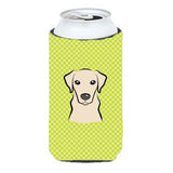 Checkerboard Lime Green Yellow Labrador Tall Boy Beverage Insulator Hugger Bb1284Tbc