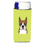 Checkerboard Lime Green Boxer Ultra Beverage Insulators For Slim Cans Bb1285Muk