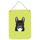 Caroline'S Treasures Bb1289Ds1216 Checkerboard Lime Green French Bulldog Wall Or Door Hanging Prints, 16 X 12