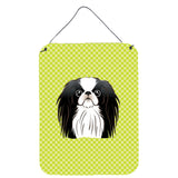 Caroline'S Treasures Checkerboard Lime Green Japanese Chin Wall Or Door Hanging Prints, 16 X 12