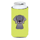 Checkerboard Lime Green Weimaraner Tall Boy Beverage Insulator Hugger Bb1293Tbc