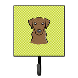 Caroline'S Treasures Bb1296Sh4 Checkerboard Lime Green Chocolate Labrador Leash Or Key Holder, Small, Multicolor