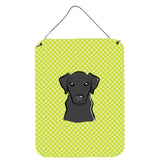 Caroline'S Treasures Checkerboard Lime Green Black Labrador Wall Or Door Hanging Prints, 16 X 12